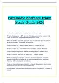 Paramedic Entrance Exam Study Guide 2024