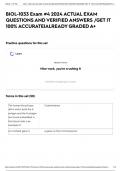 BIOL-1033 Exam &num;4 2024 ACTUAL EXAM QUESTIONS AND VERIFIED ANSWERS &sol;GET IT 100&percnt; ACCURATE&vert;ALREADY GRADED A&plus;