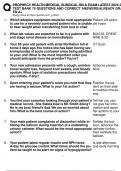 PROPHECY HEALTH MEDICAL SURGICAL RN A EXAM LATEST 2024-2025  TEST BANK 70 QUESTIONS AND CORRECT ANSWERS&vert;ALREADY GRADED A&plus;