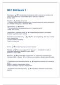 RST 230 Exam 1 latest questions and answers all are correct  graded A&plus;