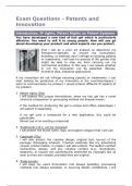 Detailed Patents & Innovation exam questions