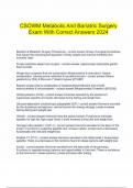   CSOWM Metabolic And Bariatric Surgery Exam With Correct Answers 2024