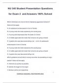 NU 345 Student Presentation Questions for Exam 2 and Answers 100&percnt; Solved