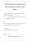 NU-345 Phlebostatic Axis Monitoring Exam Questions and Answers 100&percnt; Solved