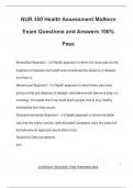NUR 350 Health Assessment Midterm Exam Questions and Answers 100&percnt; Pass