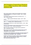 JKO Emergency Preparedness Response Course &lpar;EPRC&rpar; Questions With Complete Solutions 2024&period;