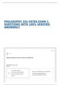 PHILOSOPHY 101-YATES EXAM 1 QUESTIONS WITH 100&percnt; VERIFIED ANSWERS&excl;&excl;