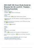 WCC NUR 106&lowbar; Exam Study Guide for Modules G4&comma; G6&comma; and G10 - Pediatric Nursing Essentials&period;