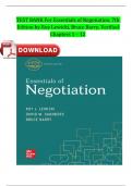 TEST BANK For Essentials of Negotiation&comma; 7th Edition by Roy Lewicki&comma; Bruce Barry&comma; Verified Chapters 1 - 12&comma; Complete Fully Covered Newest Version