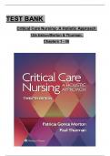 COMPLETE TEST BANK FOR CRITICAL CARE NURSING A HOLISTIC APPROACH 12TH EDITION BY MORTON FONTAINE &vert; ALL CHAPTERS COVERED ISBN&colon;9781975174460
