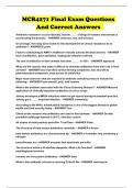 MCB4271 Final Exam Questions And Correct Answers 