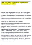 ATP CTP Course - Final Exam Questions With Complete Solutions 2024&period;