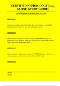 CERTIFIED NEPHROLOGY NURSE STUDY GUIDE QUESTIONS AND ANSWERS 2024