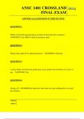  ANSC 1401 CROSSLAND FINAL EXAM QUESTIONS AND ANSWERS 2024
