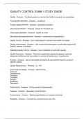 QUALITY CONTROL EXAM -1 QUESTIONS & ANSWERS