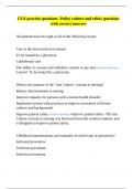 CEA practice questions- Policy culture and ethics questions with correct answers