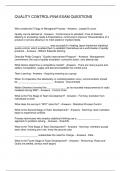 QUALITY CONTROL FINA EXAM QUESTIONS