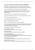QUALITY CONTROL QUESTIONS AND ANSWERS