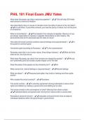PHIL 101 Final Exam JMU Yates Questions And Answers With Latest Solutions
