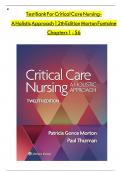 Test bank for critical care nursing a holistic approach 11th edition morton fontaine