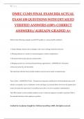DMEC CLMS FINAL EXAM 2024 ACTUAL EXAM 100 QUESTIONS WITH DETAILED VERIFIED ANSWERS &lpar;100&percnt; CORRECT ANSWERS&rpar; &sol; ALREADY GRADED A&plus;