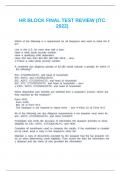 HR BLOCK FINAL TEST REVIEW &lpar;ITC 2022&rpar;