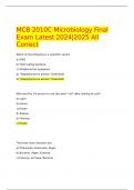MCB 2010C Microbiology Final Exam Latest 2024&vert;2025 All Correct