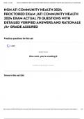 NGN ATI COMMUNITY HEALTH 2024 PROCTORED EXAM &sol;ATI COMMUNITY HEALTH 2024 EXAM ACTUAL 70 QUESTIONS WITH DETAILED VERIFIED ANSWERS AND RATIONALE &sol;A&plus; GRADE ASSURED