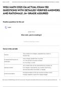 WGU MATH D125 OA ACTUAL EXAM 150 QUESTIONS WITH DETAILED VERIFIED ANSWERS AND RATIONALE &sol;A&plus; GRADE ASSURED