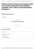 2024 Recent BCAT Practice test questions &vert;2024 ACTUAL EXAM QUESTIONS AND VERIFIED ANSWERS &sol;GET IT 100&percnt; ACCURATE&vert;ALREADY GRADED A&plus;