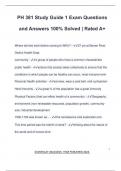 PH 381 Study Guide 1 Exam Questions and Answers 100&percnt; Solved &vert; Rated A&plus;