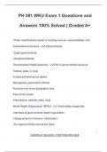 PH 381 WKU Exam 1 Questions and Answers 100&percnt; Solved &vert; Graded A&plus;