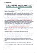 PA APPRAISERS LICENSE EXAM STUDY QUESTIONS WITH VERIFIED ANSWERS 2025