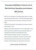 Powerplant ASA&sol;Baker's School List of FAA Oral Exam Questions and Answers 100&percnt; Solved