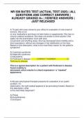 NR 509 BATES TEST &lpar;ACTUAL TEST 2025&rpar; &vert; ALL QUESTIONS AND CORRECT ANSWERS &vert; ALREADY GRADED A&plus; &vert; VERIFIED ANSWERS &vert; JUST RELEASED