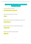 Bacteriology Questions and Answers  Already Passed
