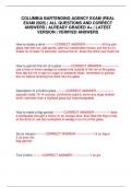 COLUMBIA BARTENDING AGENCY EXAM &lpar;REAL EXAM 2025&rpar; &vert; ALL QUESTIONS AND CORRECT ANSWERS &vert; ALREADY GRADED A&plus; &vert; LATEST VERSION &vert; VERIFIED ANSWERS