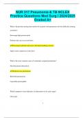 NUR 317 Pneumonia & TB NCLEX Practice Questions Med Surg I 2024&sol;2025  Graded A&plus;