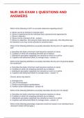NUR 325 EXAM 1 QUESTIONS AND ANSWERS