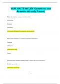 NUR 150 TB NCLEX Questions and  Answers Already Passed