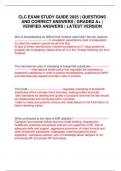CLC EXAM STUDY GUIDE 2025 &vert; QUESTIONS AND CORRECT ANSWERS &vert; GRADED A&plus; &vert; VERIFIED ANSWERS &vert; LATEST VERSION