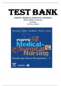Test Bank for Phipps' Medical-Surgical Nursing&colon; Health and Illness Perspectives &lpar;Medical Surgical Nursing&colon; Concepts & Clinical Practice&rpar; 8th Edition by Frances Monahan&comma; Judith K&period; Sands&comma; Marianne Neighbors&comma; Jane F&period; Marek & Carol J&period; Green &comma; ISBN&colon; 978032303