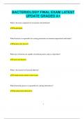 BACTERIOLOGY FINAL EXAM LATEST  UPDATE GRADED A&plus;