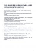 MED SURG HESI V2 EXAM STUDY GUIDE WITH COMPLETE SOLUTION
