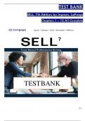 Test Bank for SELL&comma; 7th Edition by Ingram&comma; LaForge&comma; ISBN&colon; 9780357901380&comma; All 10 Chapters Covered&comma; Verified Latest Edition