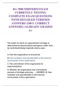 BA 7080 MIDTERM EXAM  CURRENTLY TESTING  COMPLETE EXAM QUESTIONS  WITH DETAILED VERIFIED  ANSWERS &lpar;100&percnt; CORRECT  ANSWERS&rpar; &sol;ALREADY GRADED  A&plus;