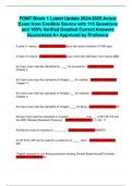 FOMT Block 1 Latest Update 2024-2025 Actual Exam from Credible Source with 115 Questions and 100&percnt; Verified Detailed Correct Answers Guaranteed A&plus; Approved by Professor