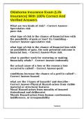 Oklahoma Insurance Exam &lpar;Life Insurance&rpar; With 100&percnt; Correct And Verified Answers