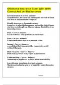 Oklahoma Insurance Exam With 100&percnt; Correct And Verified Answers