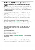 Pediatric HESI Practice Questions and Answers Guide &lpar;already passed&rpar; Latest 2025